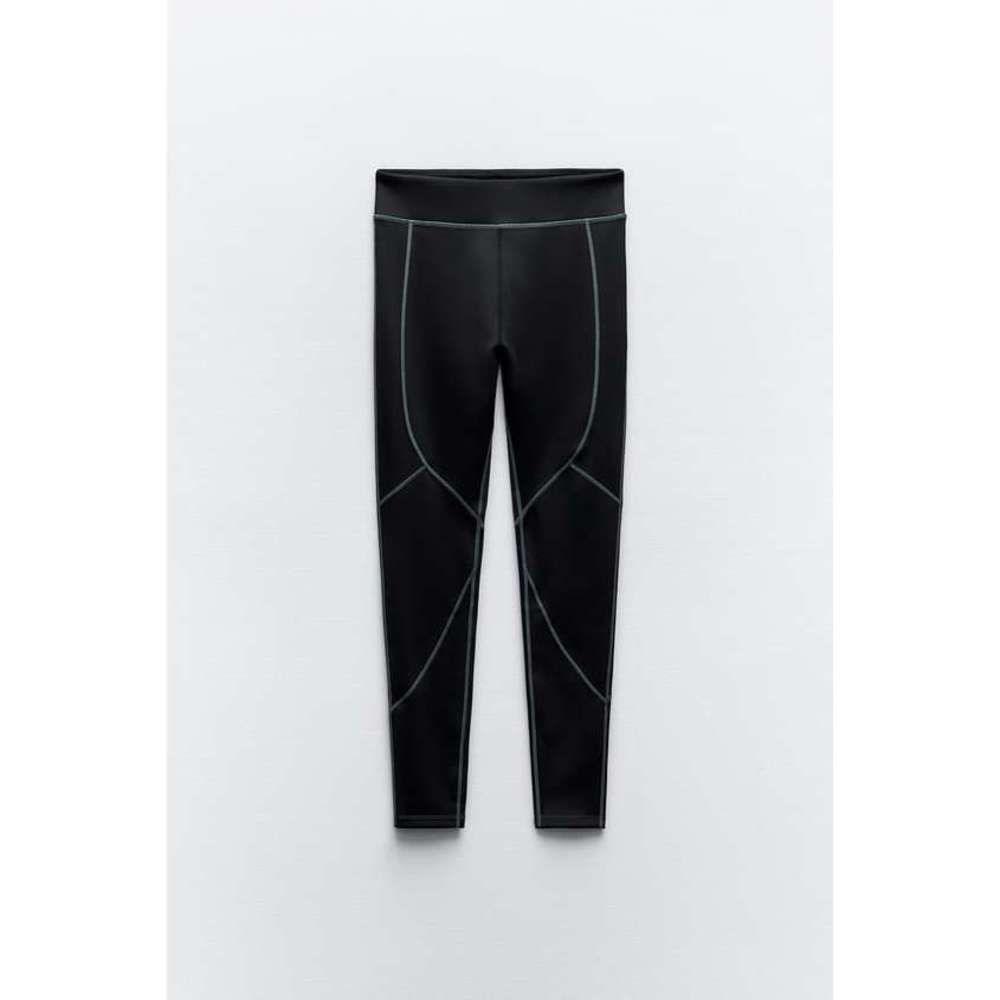 MIXED TOPSTITCHED LEGGINGS